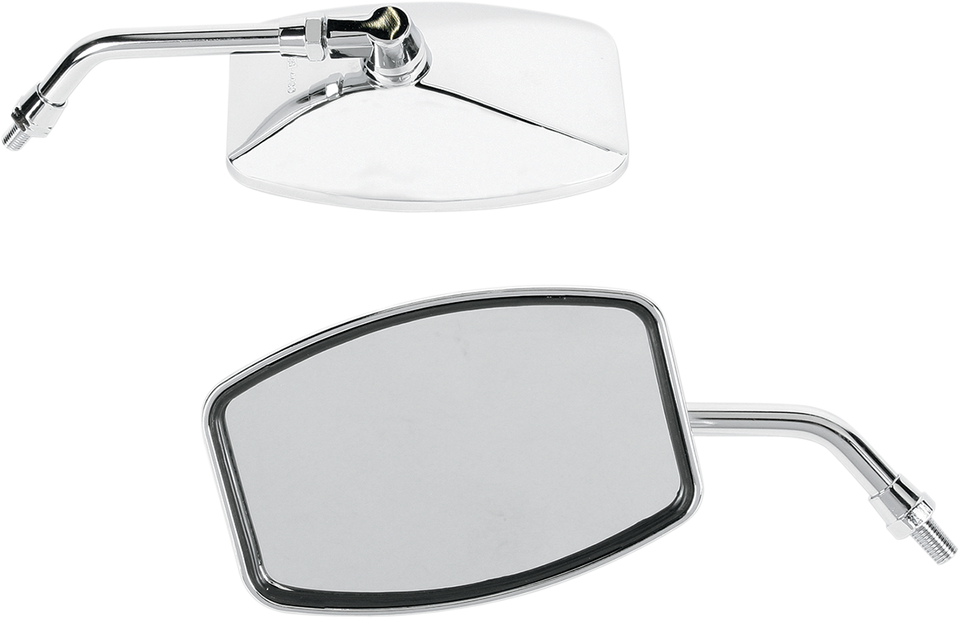 Mirror - "Big One"/Cruiser - Side View - Rectangle - M10 x 1.25 | M10 x 1.25 (Left Hand) - Chrome - Lutzka's Garage