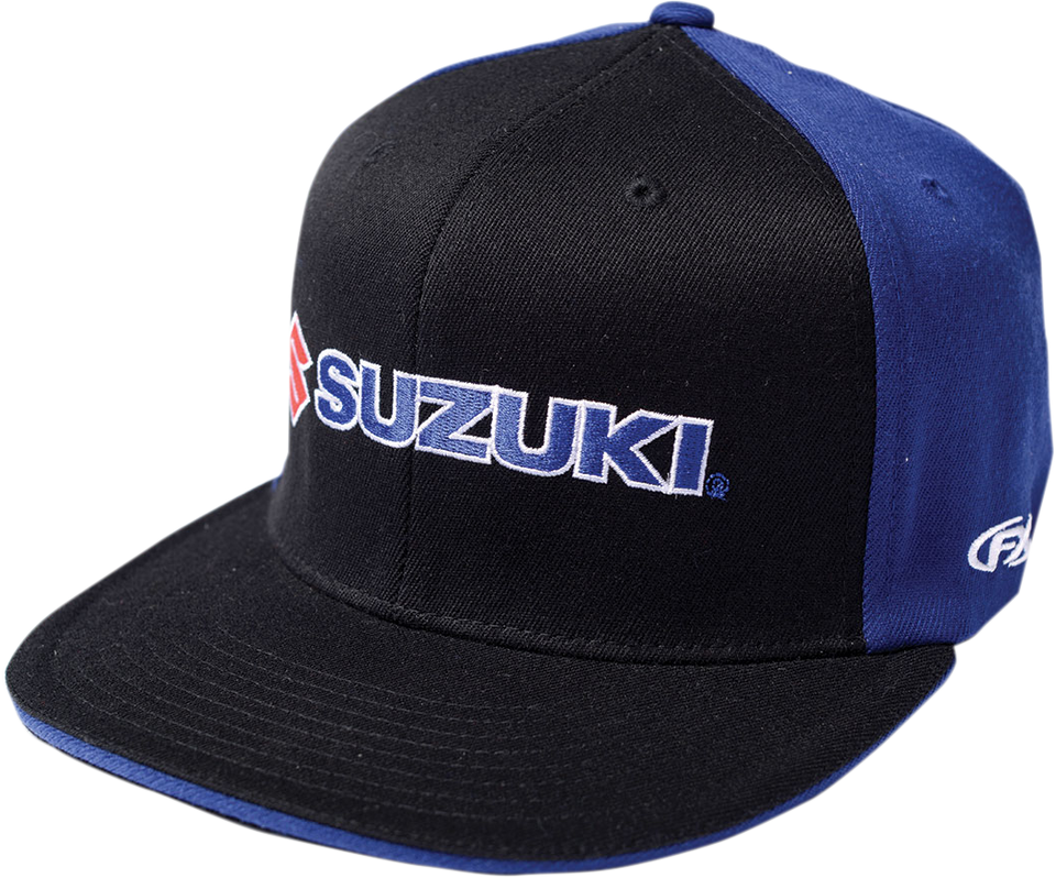 Suzuki Flexfit® Hat - Black/Blue - Small/Medium - Lutzka's Garage