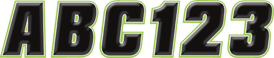 Sticker Kit - 2" - Black/Kiwi - Lutzka's Garage