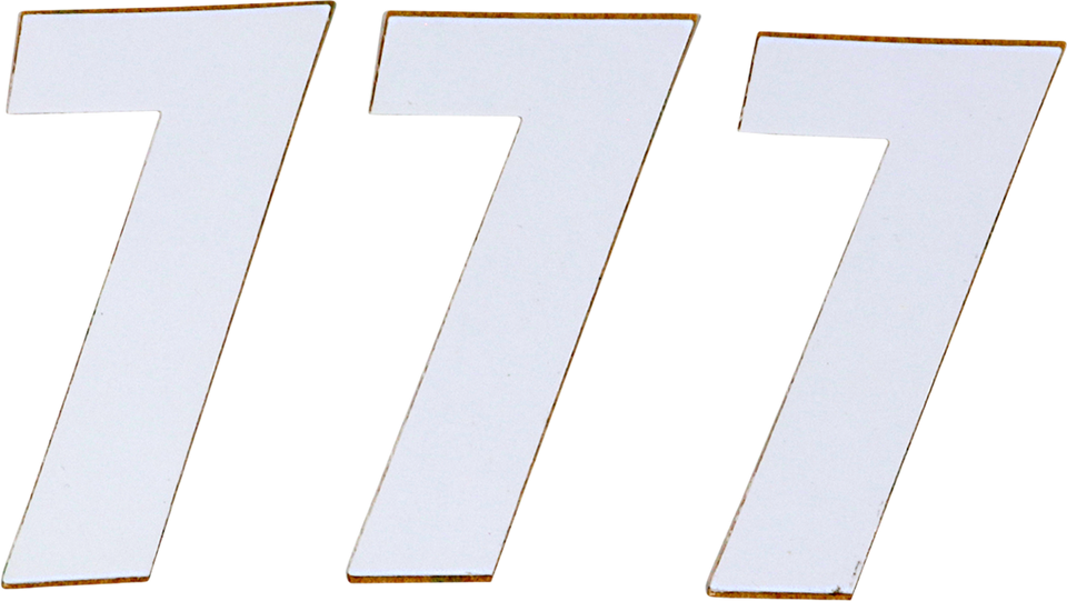 SX Plate Number - #7 - White - 4" - Lutzka's Garage