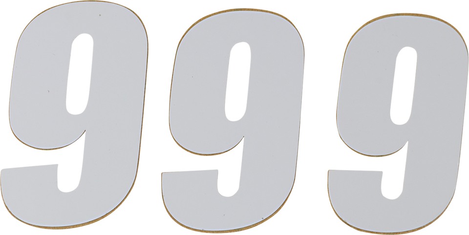 SX Plate Number - #9 - White - 6" - Lutzka's Garage