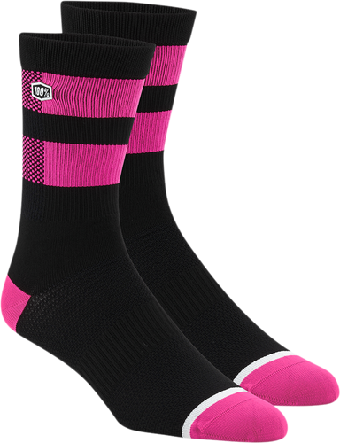 Flow Socks - Black/Fluorescent Pink - Large/XL - Lutzka's Garage