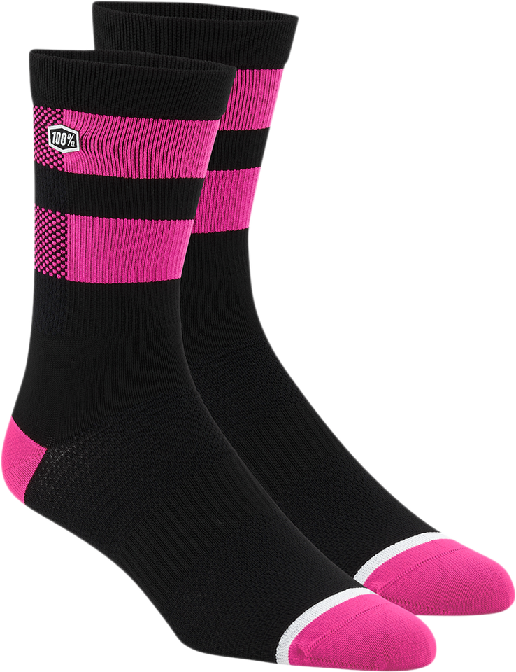 Flow Socks - Black/Fluorescent Pink - Large/XL - Lutzka's Garage