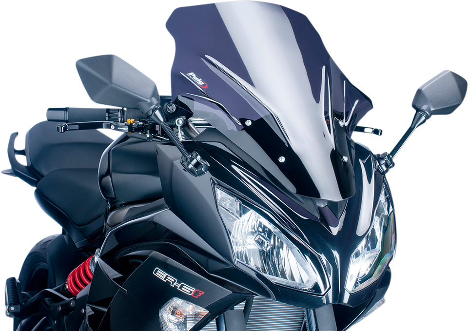 Race Windscreen - 21-1/4" - Dark Smoke - Ninja 650 - Lutzka's Garage