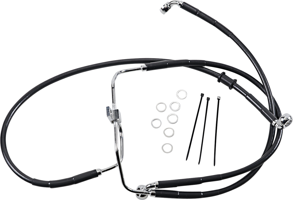 Brake Line - Front - Black - +6" - FXDF 08-17 - Lutzka's Garage