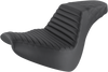 Step-Up Seat - Front Tuck-n-Roll/Rear Lattice Stitch - Black - FXBR/S 18-20 - Lutzka's Garage