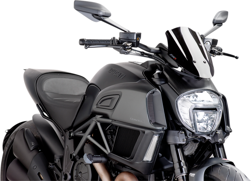 New Generation Windscreen - 11-1/2" - Black - Diavel - Lutzka's Garage