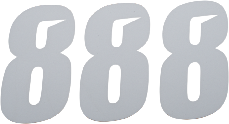 Slash Number Plate - #8 - White - 6" - Lutzka's Garage