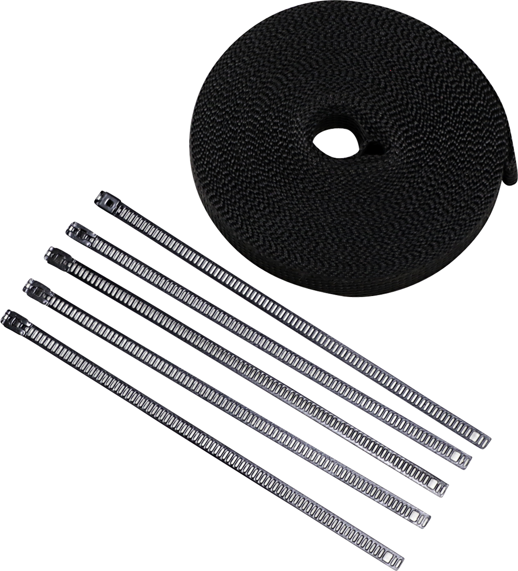 Lava Rock Exhaust Wrap Kit - Metallic Black - 1