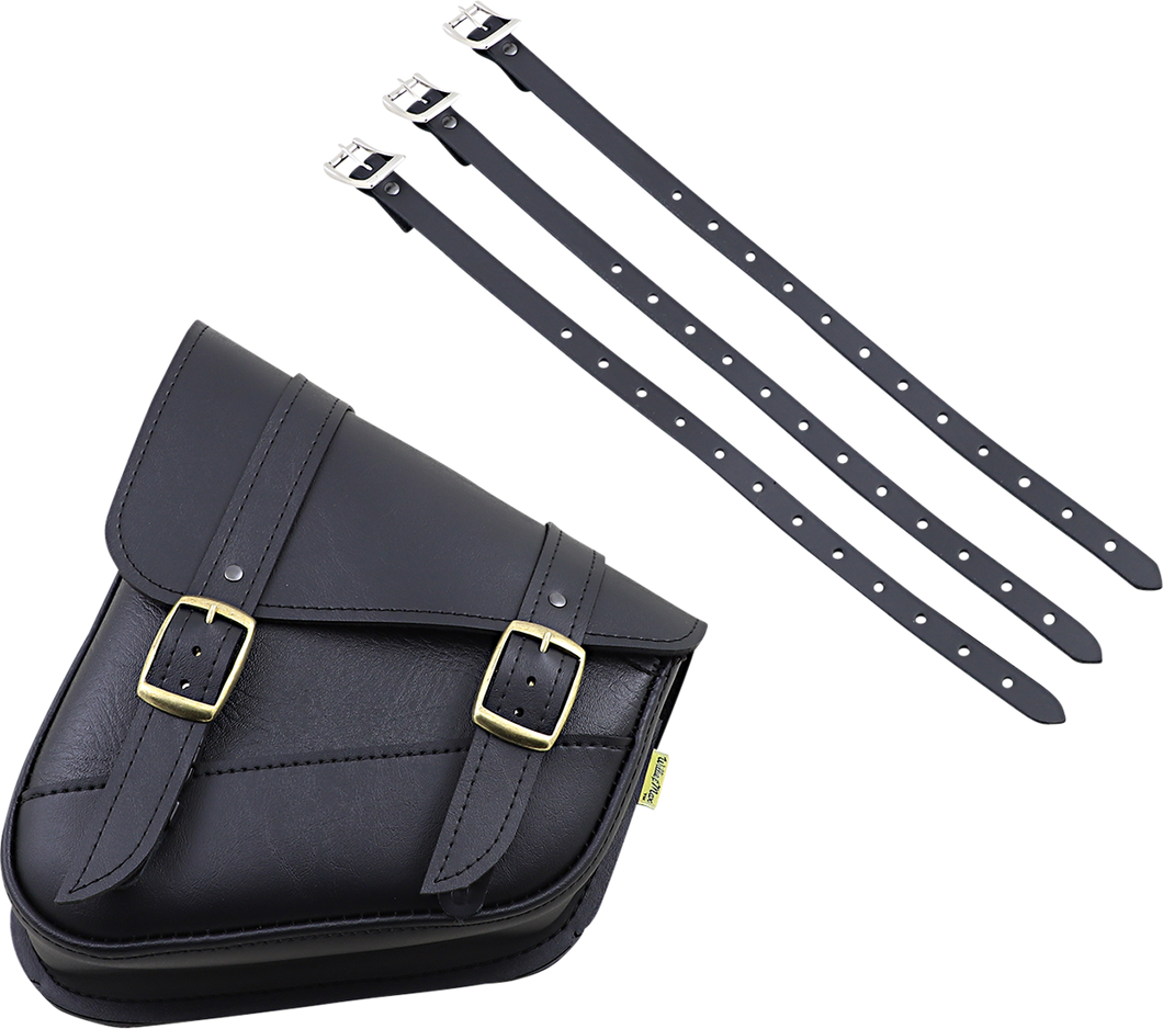 Softail Swing Arm Bag - Black - Triangulated - Lutzka's Garage