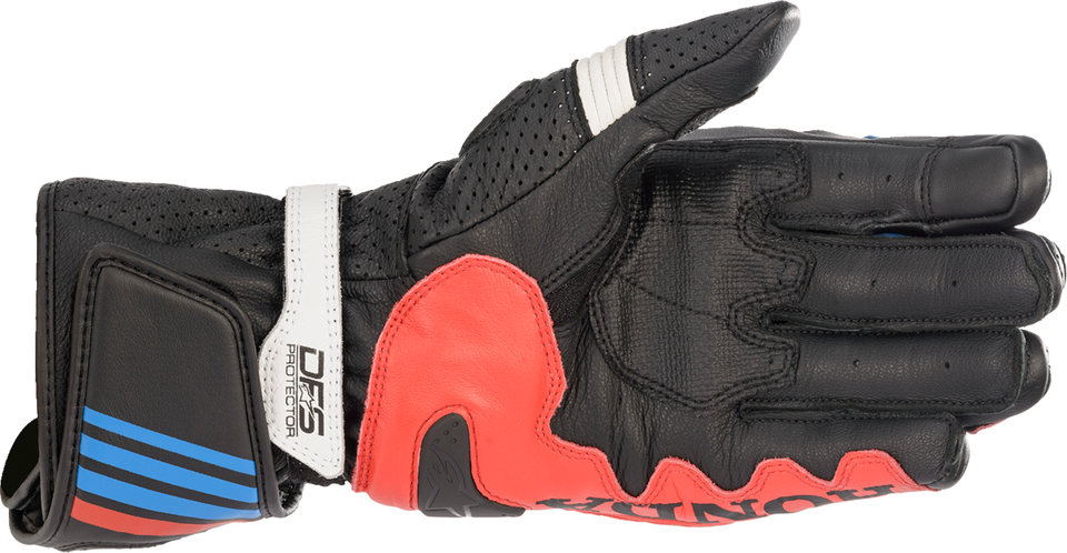 Honda GP Plus R v2 Gloves - Black/Bright Red/Blue - Small - Lutzka's Garage