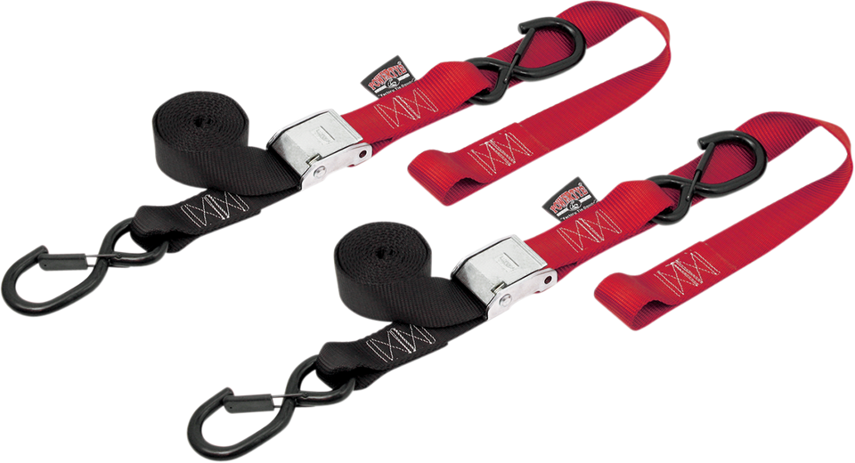 Cam Tie-Downs - 1-1/2" x 6-1/2 - Black/Red - Lutzka's Garage