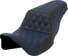 Step-Up Seat - Lattice Stitch - Blue Stitch - FLH/FLT 08-23