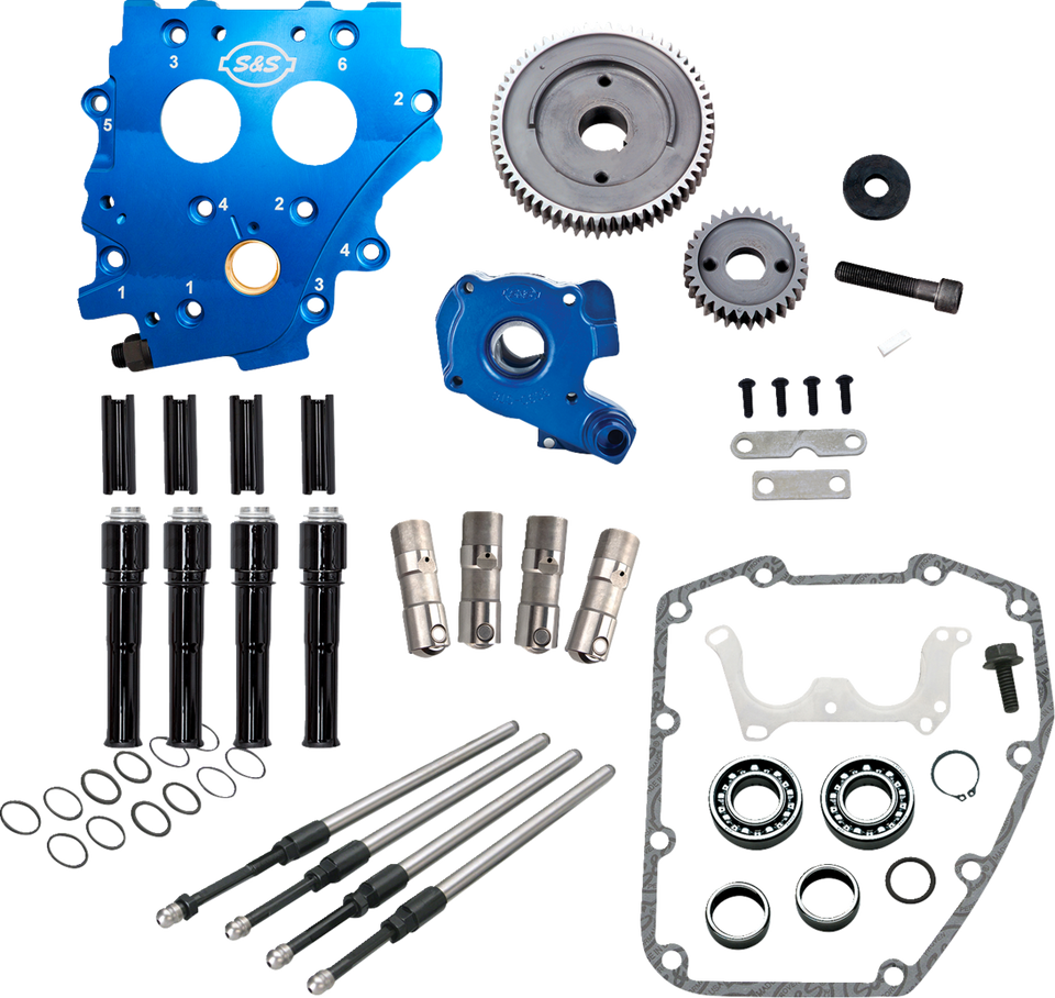 Cam Chest Kit without Cams - Gear Drive - Oil Cooled - Black Pushrods - Twin Cam