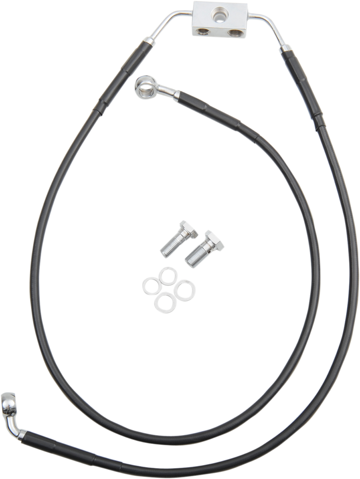 Brake Line - Front - Black - +8" - FXDB 12-17 - Lutzka's Garage