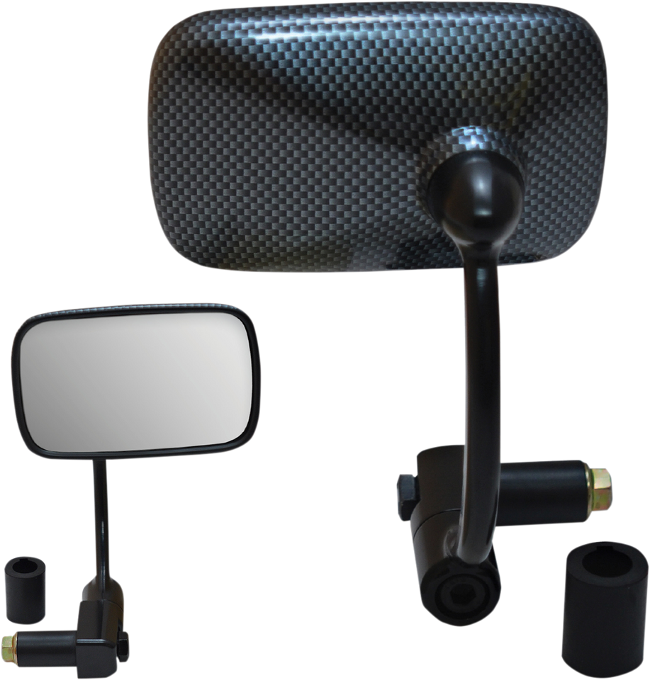 Mirror - Bar End - Rectangular - Carbon look - 7/8" - Lutzka's Garage