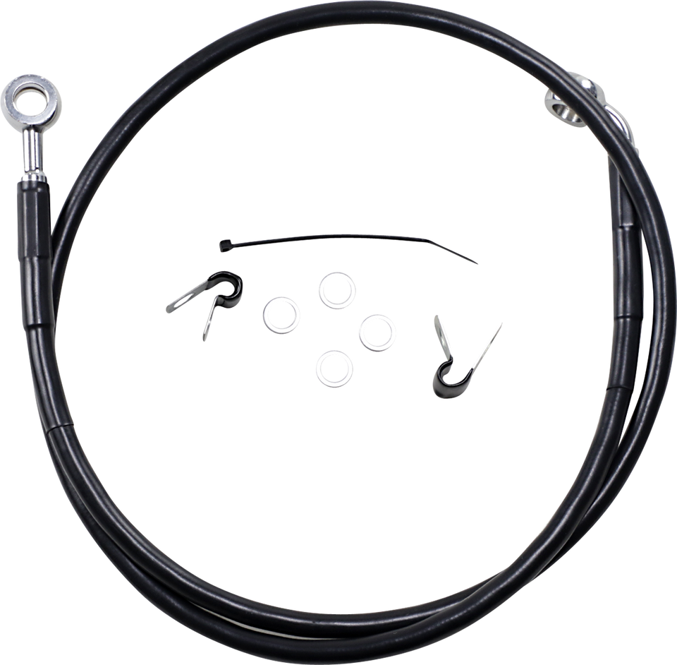 Brake Line - Front - Black - +2" - 04-10 XL - Lutzka's Garage