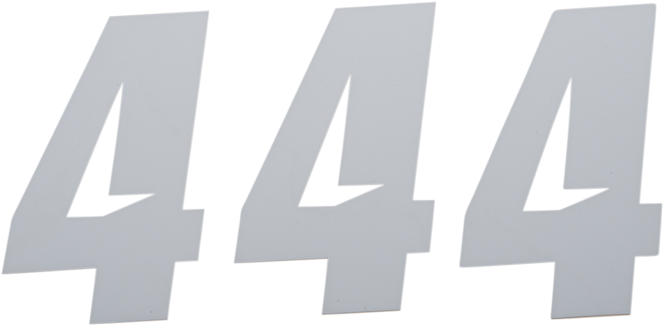 Slash Number Plate - #4 - White - 6" - Lutzka's Garage