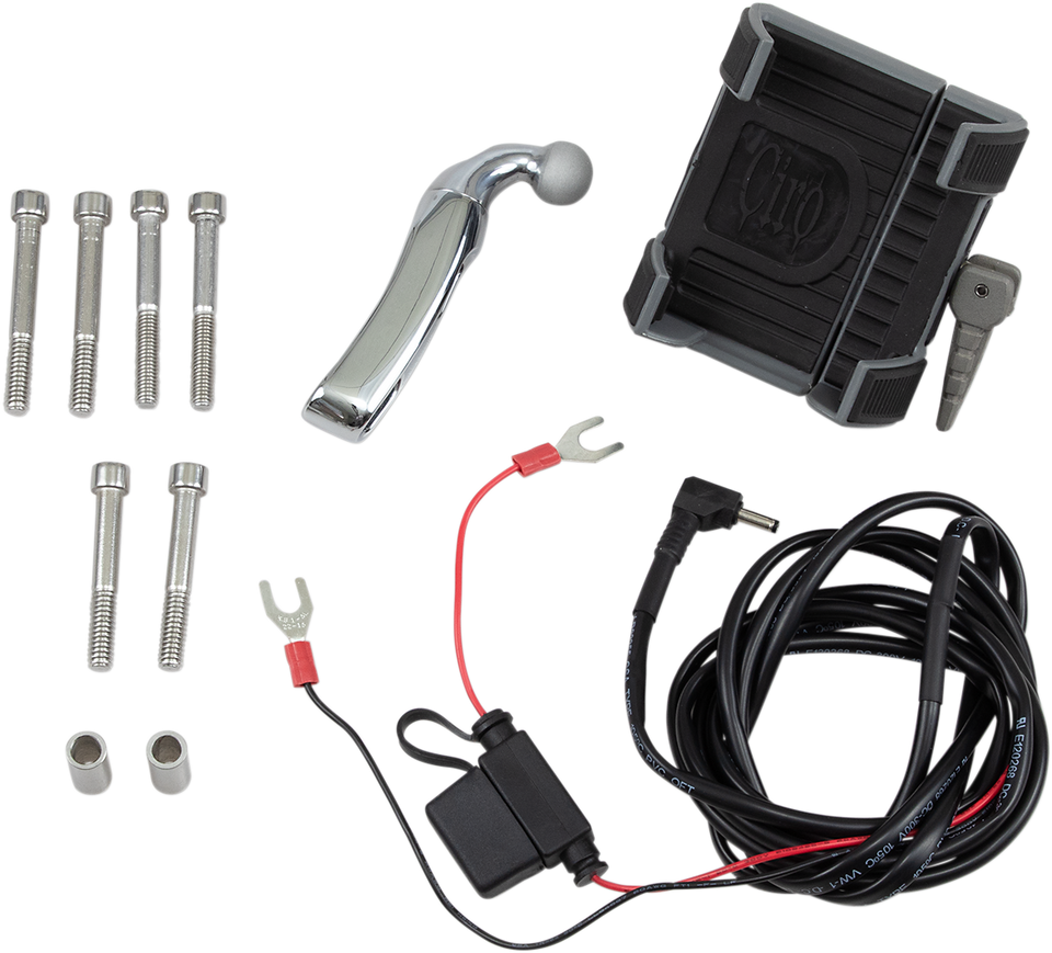 Premium Holder w/Charger - Chrome Mount