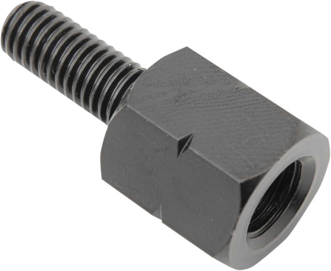 Adapter - Mirror - Universal - M8 x 1.25 Male | M10 x 1.25 (Left Hand) Female - Black - Lutzka's Garage