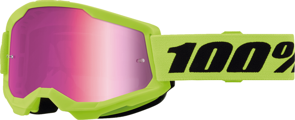 Strata 2 Junior Goggle - Neon Yellow - Pink Mirror - Lutzka's Garage