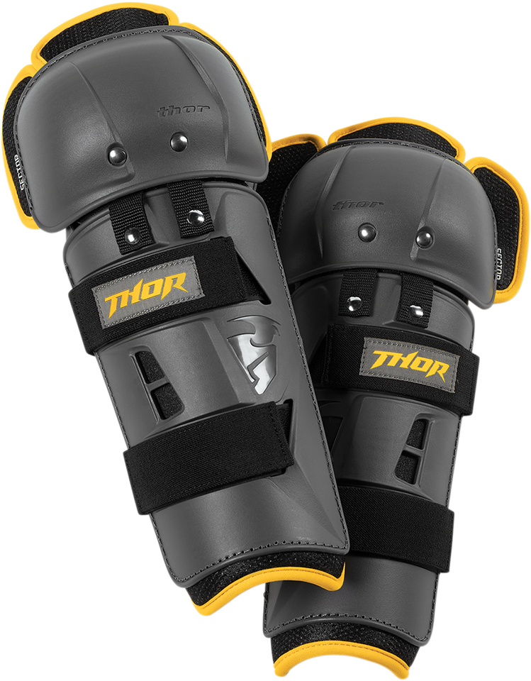 Youth Sector GP Knee Guards - Charcoal/Yellow - Lutzka's Garage