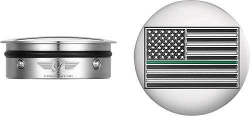 Swing Arm Covers - Green Line American Flag - Custom - Reversed