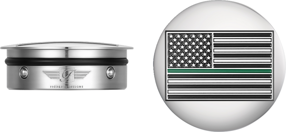 Swing Arm Covers - Green Line American Flag - Custom - Reversed