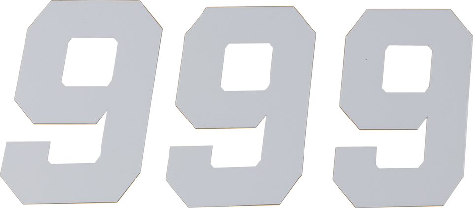 Race Number Plate - #9 - White - 6" - Lutzka's Garage