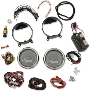 MVX-8K Series Analog/Digital 2-Gauge Kit - Chrome Bezel - Black Face with Gray Background - Lutzka's Garage