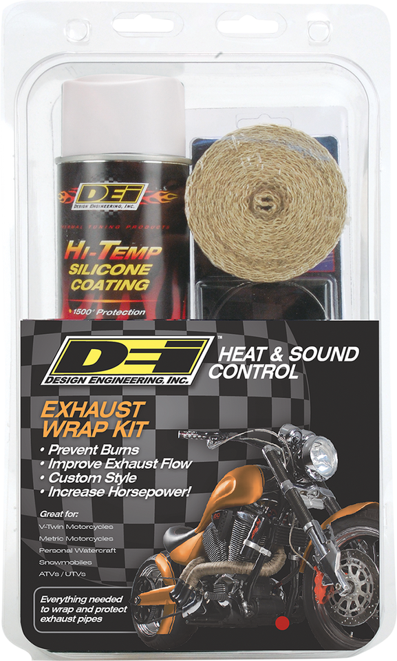 Exhaust Wrap Kit - Tan Wrap w/ White HT Silicone™ Coating