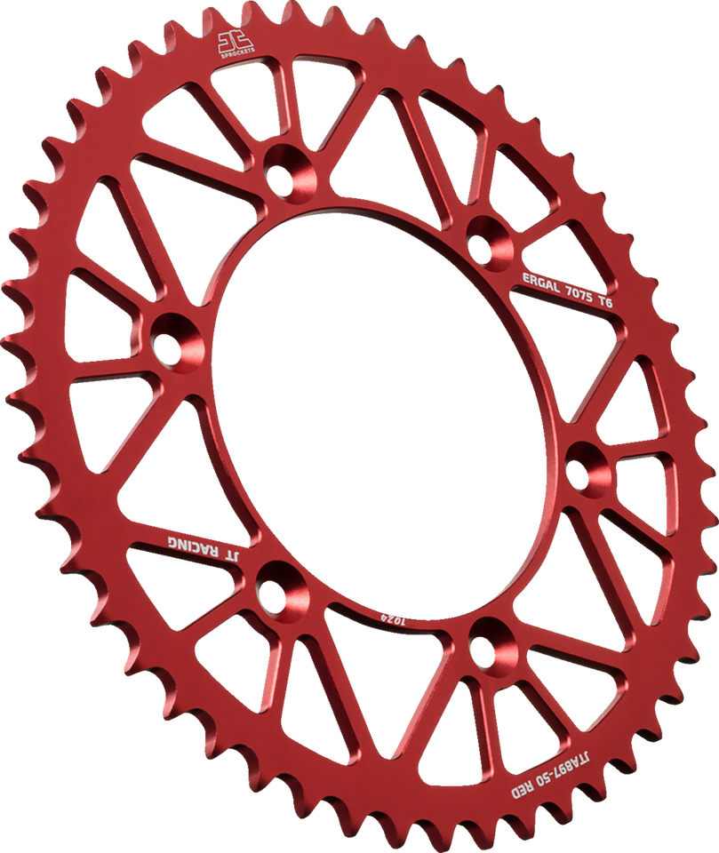 Rear Sprocket - Aluminum - 50 Tooth - Red - Gas Gas/Husqvarna/Husaberg/KTM - Lutzka's Garage
