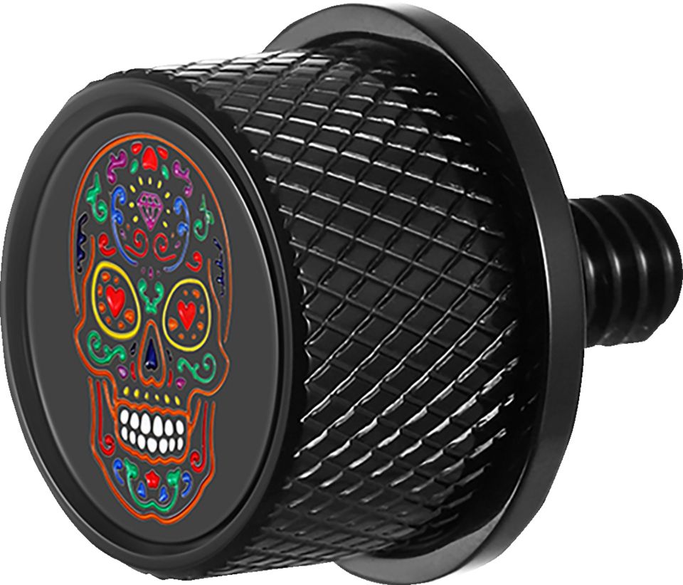 Seat Mounting Knob - Black - Sugar Skull - Lutzka's Garage