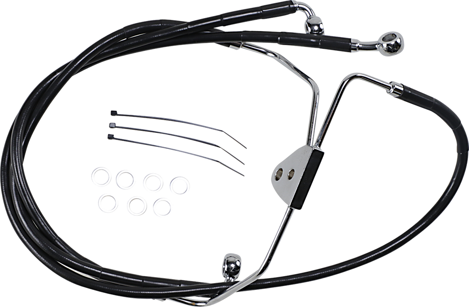 Brake Line - Front - Black - +8" - Lutzka's Garage