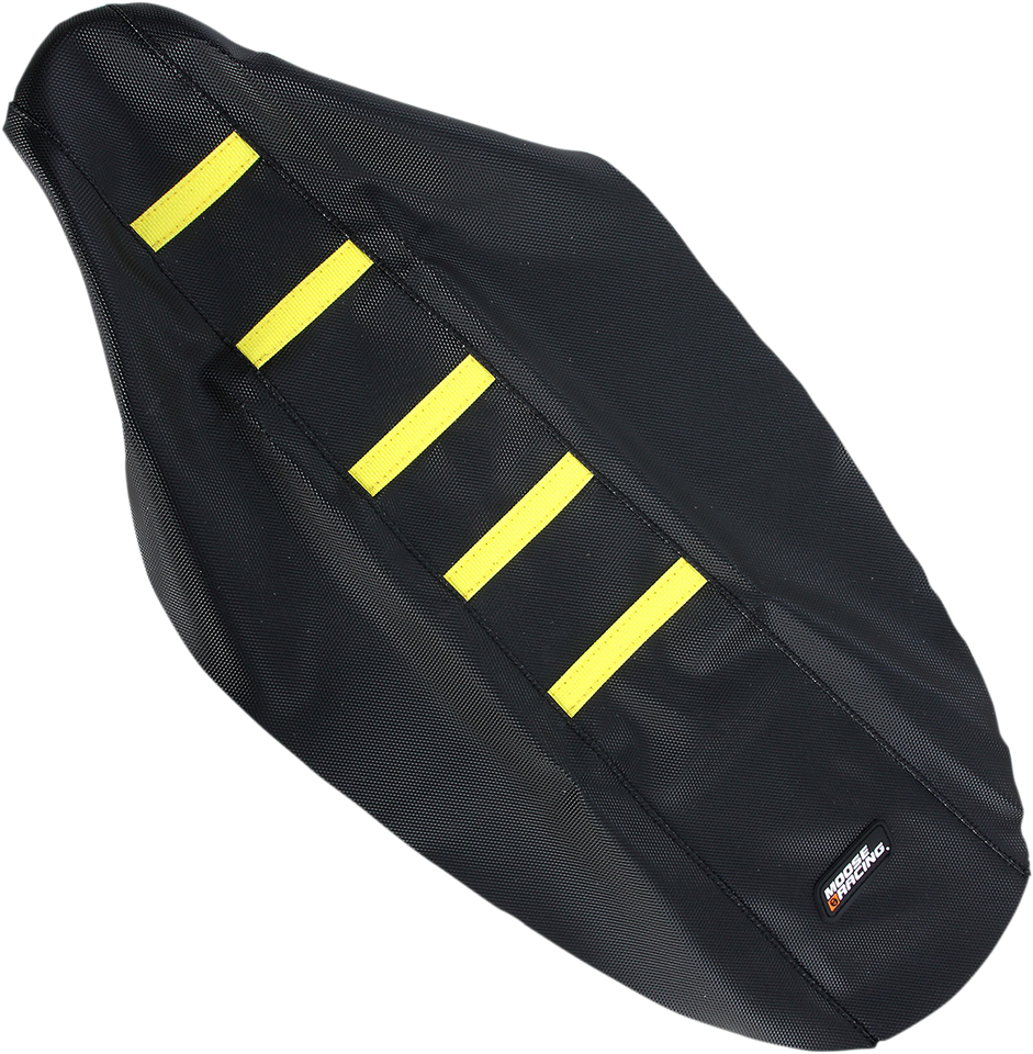Ribbed Seat Cover - Black Cover/Yellow Ribs - Suzuki