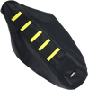 Ribbed Seat Cover - Black Cover/Yellow Ribs - Suzuki