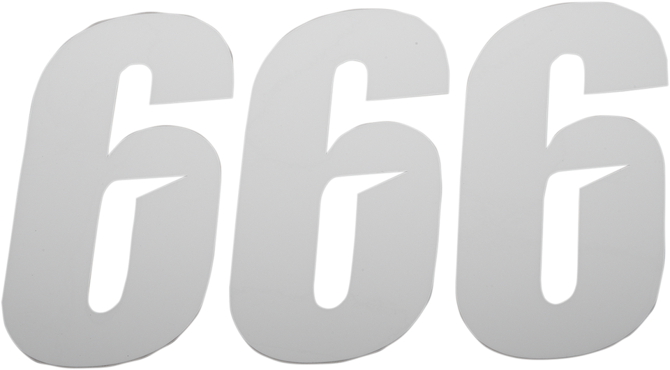 Slash Number Plate - #6 - White - 7" - Lutzka's Garage