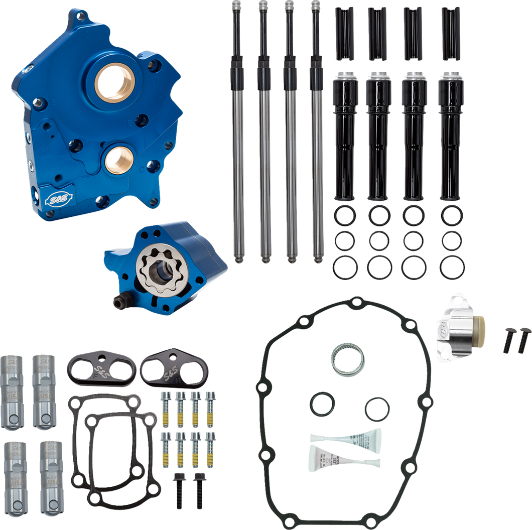Cam Chest Kit without Cams - Chain Drive - Water Cooled - Black Pushrods - M8