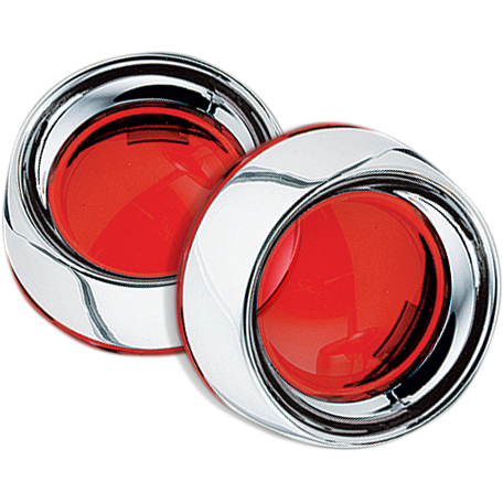 Deep Dish Bezels - Chrome/Red Lens