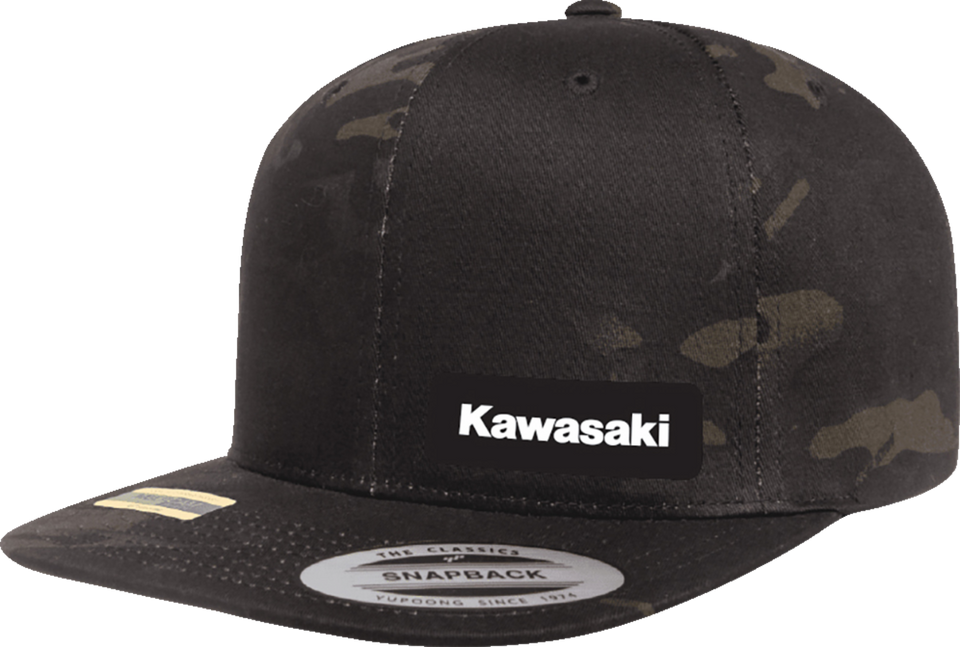 Kawasaki Snapback Hat - Camo Black - Lutzka's Garage