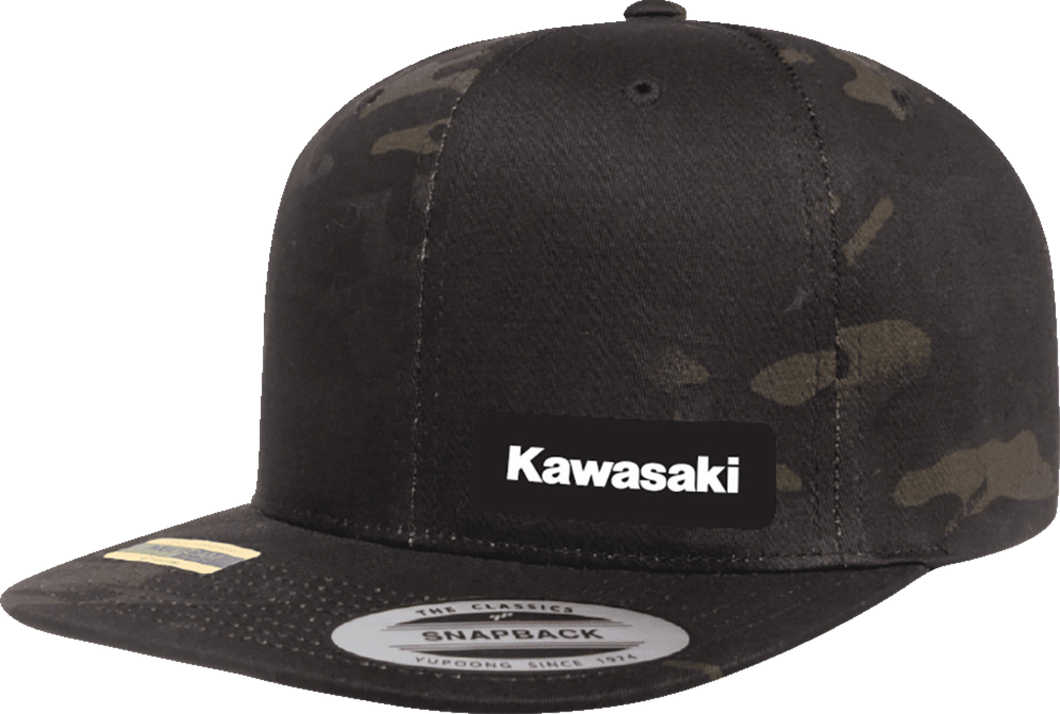 Kawasaki Snapback Hat - Camo Black - Lutzka's Garage