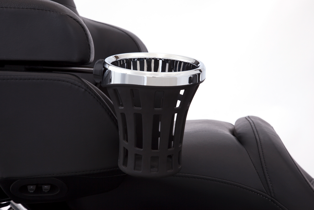 Drink Holder - Ball Mount - Passenger - Chrome - Lutzka's Garage