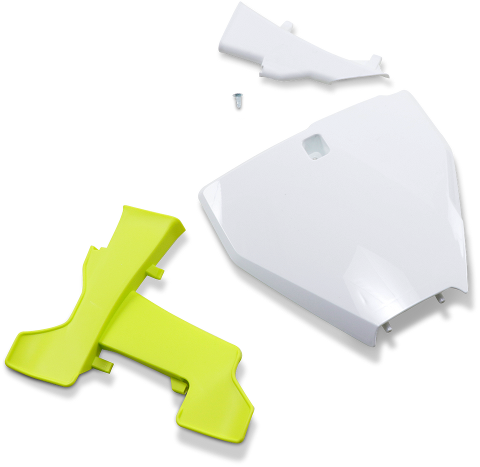 Front Number Plate - With Extension - White - Lutzka's Garage