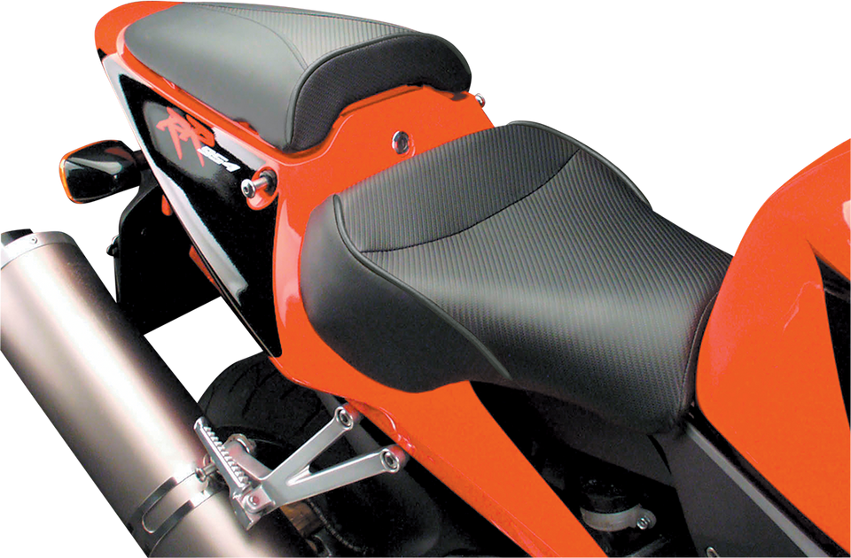 World Sport™ Performance Seat - Black - Carbon FX - with Cover - CBR 954 RR 02-03 - Lutzka's Garage