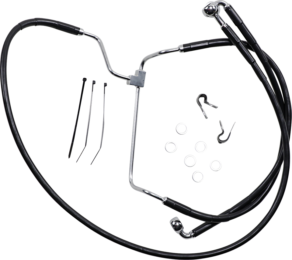 Brake Line - Front - Black - +8" - Lutzka's Garage