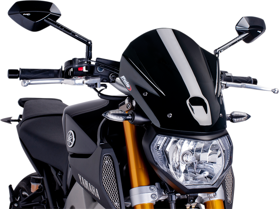 New Generation Windscreen - 13-3/4" - Black - MT09 - Lutzka's Garage