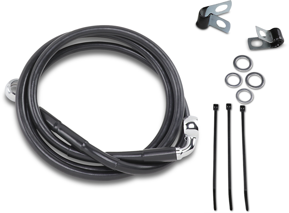 Brake Line - Front - Black - +6" - Lutzka's Garage