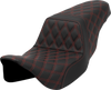 Step-Up Seat - Lattice Stitch - Red Stitch - FLH/FLT 08-23