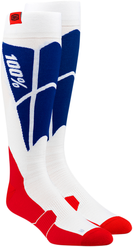 Hi-Side Performance Socks - White/Blue - Small/Medium - Lutzka's Garage