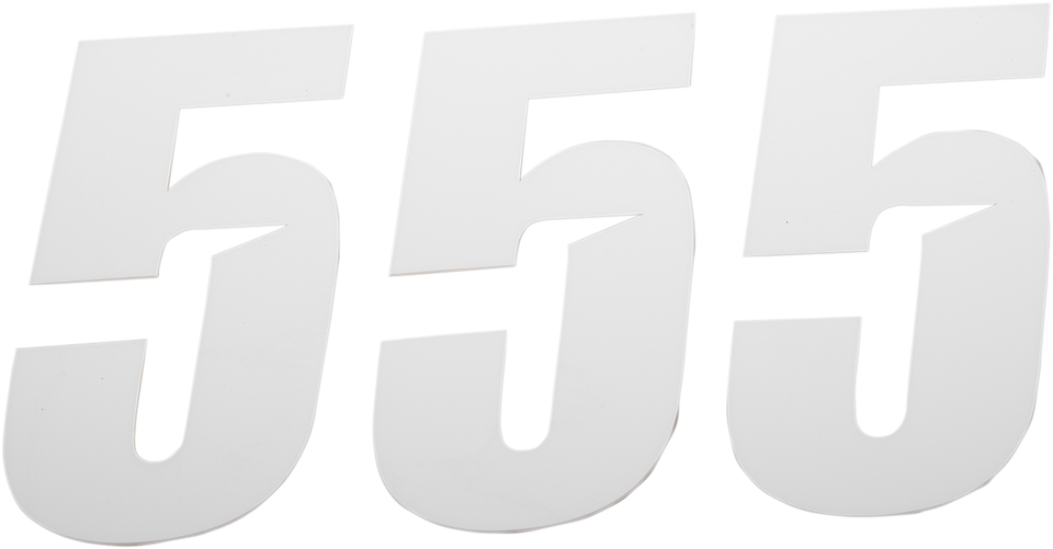 Slash Number Plate - #5 - White - 4" - Lutzka's Garage